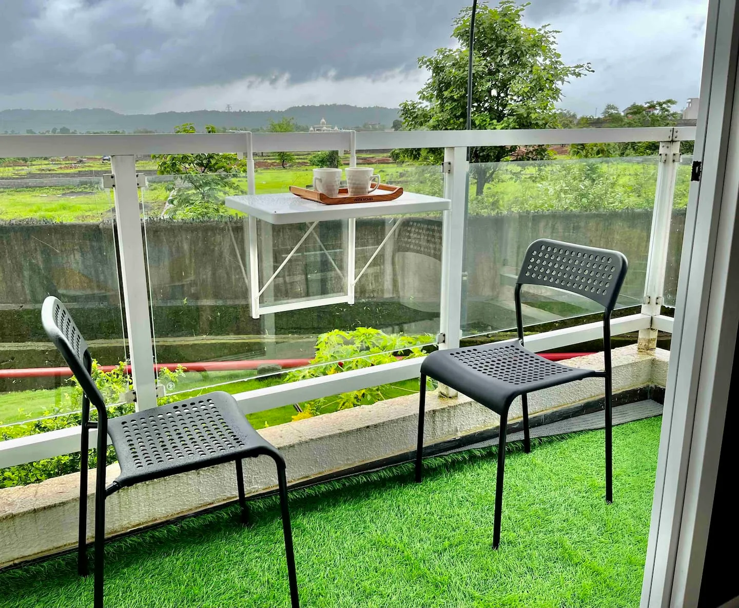 Balcony seating with a view