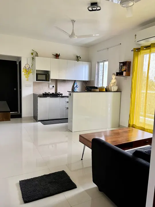 Open kitchen and living area