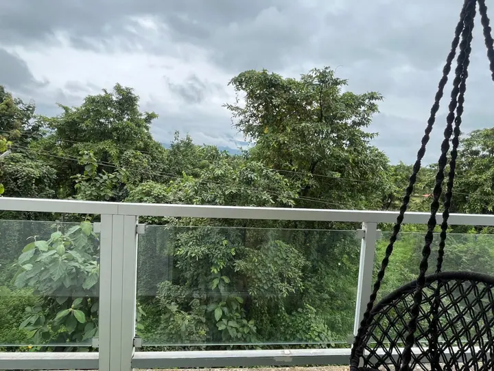 Swing on the balcony, jungle beyond